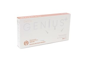 Genius Define dermal filler box showing hyaluronic acid 24mg/ml with lidocaine, 1ml pre-filled syringe, endorsed by Safer Practice Ambassadors.